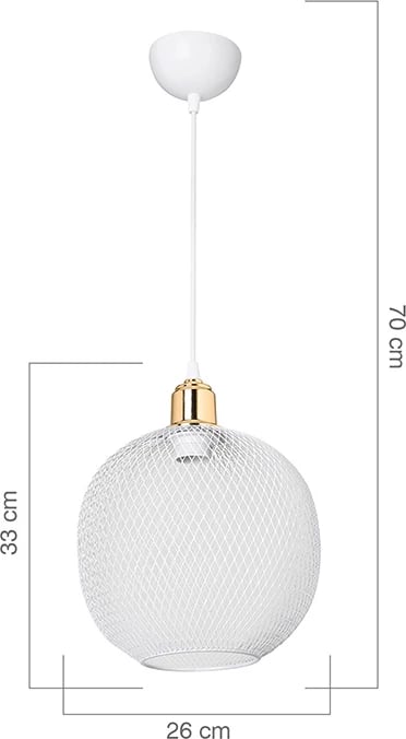 Dritë tavani PWL-0977 E27 bardhë-ari D26x33cm