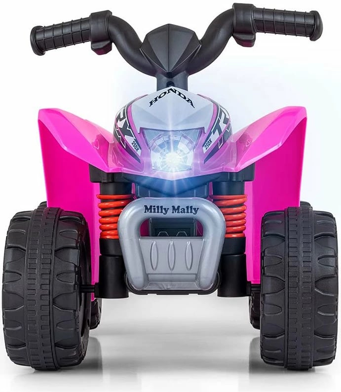 Kvad elektrik për fëmijë, Milly Mally Honda TRX 250X, 6V 4.5Ah 30W, shpejtësi 2.5-3 km/h, ngarkesa 25 kg, rozë