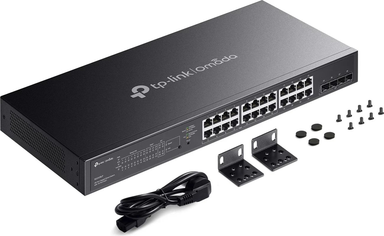 Switch TP-Link Omada SG2428LP, 28 porta Gigabit, 16 porta PoE+, Gri