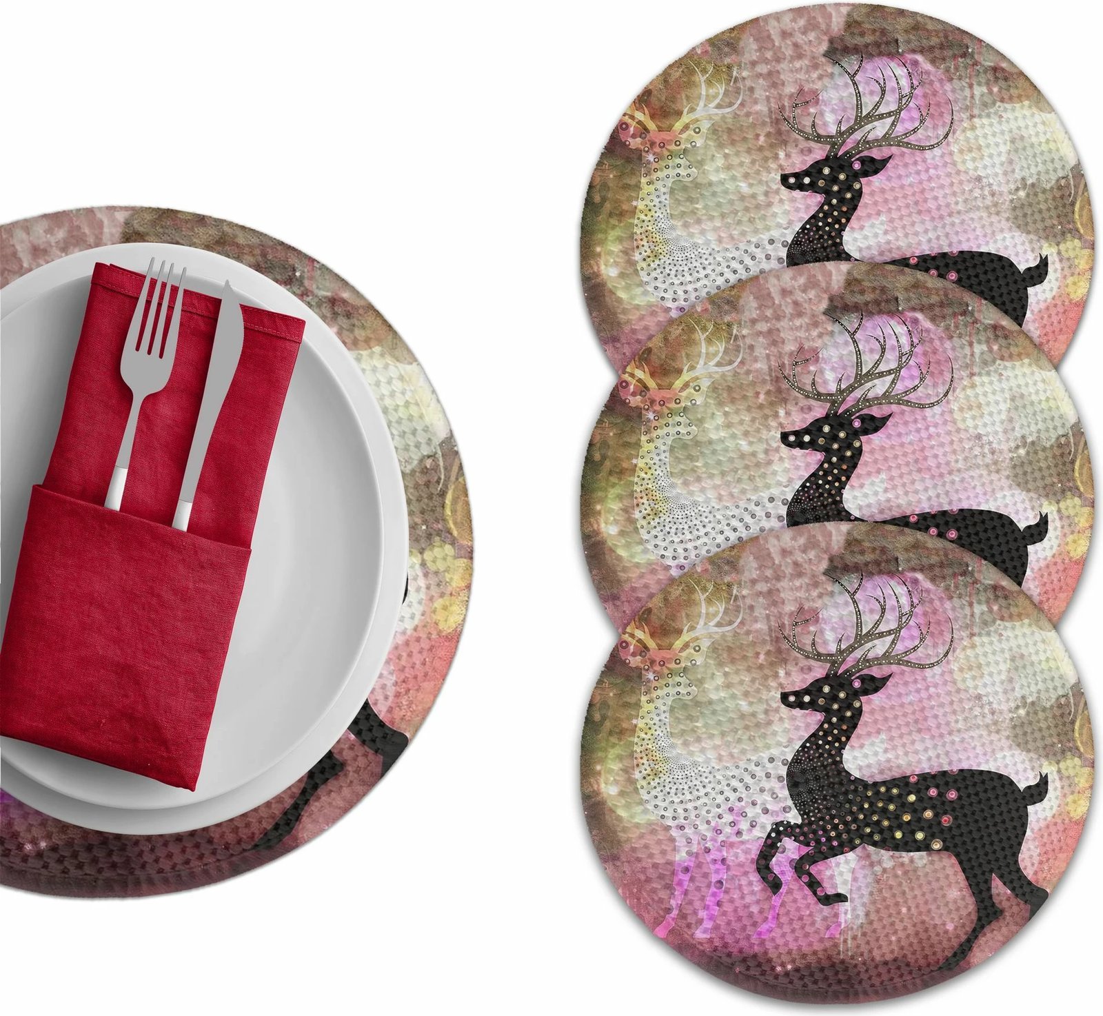 Set nënshtrues tavoline Hermia Concept, shumëngjyrësh, 37 cm, 4 copë