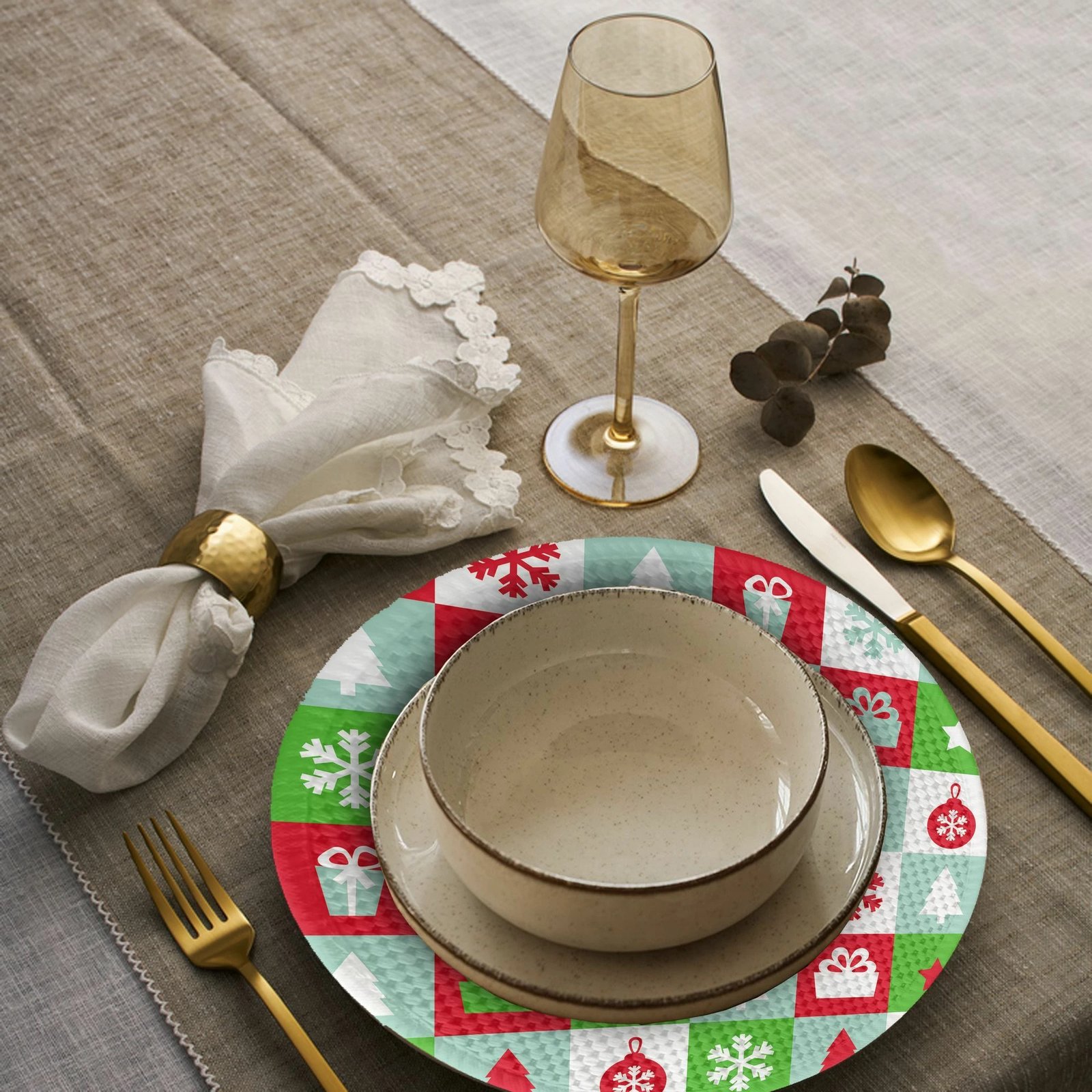 Set nënshtruesish tavoline Hermia Concept, shumëngjyrësh, 4 copë, 37cm