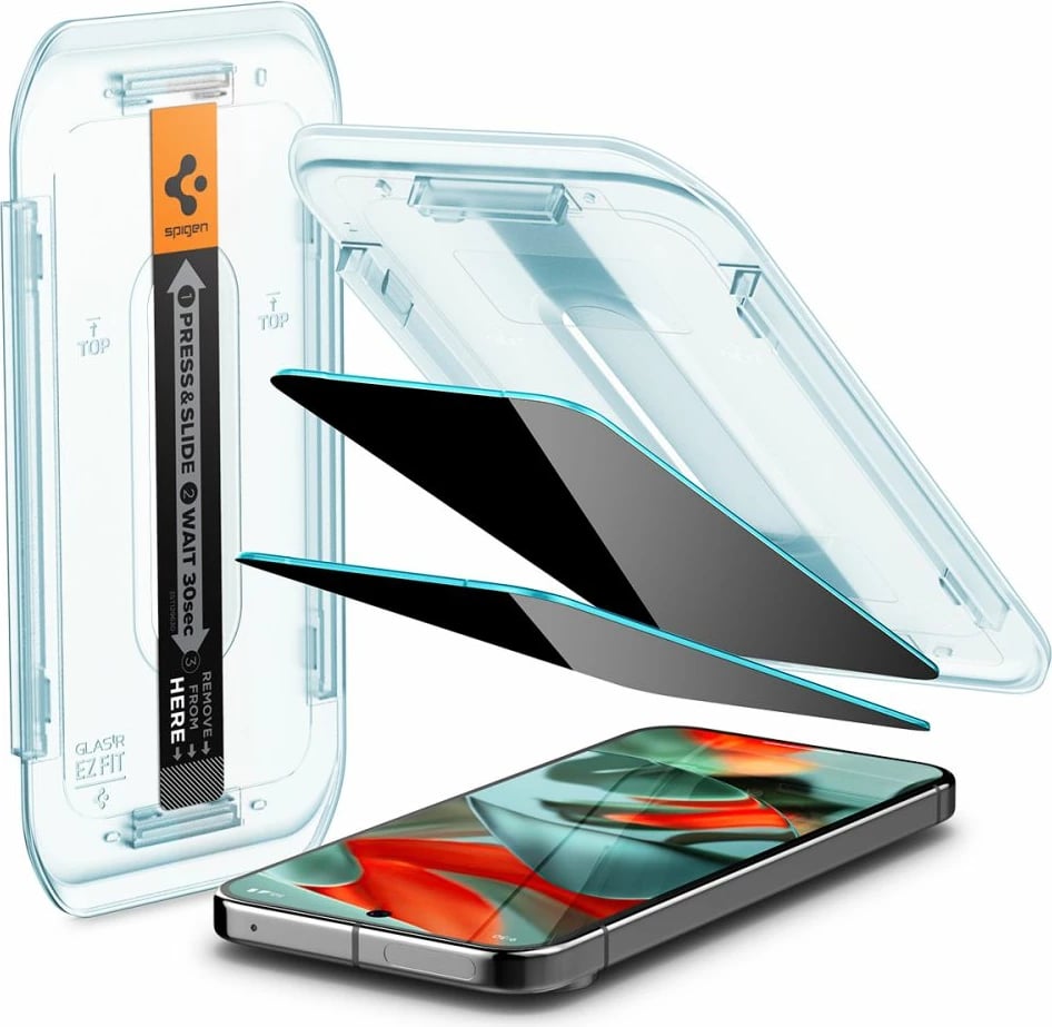 Xham mbrojtës Spigen Glas.TR EZ Fit Privacy për Google Pixel 9 Pro XL, 2 copë