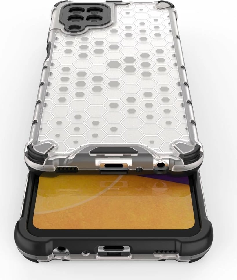 Mbështjellës Hurtel Honeycomb Case armor për Samsung Galaxy A22 4G, Transparent