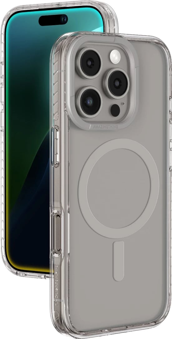 Mbështjellës AmazingThing Titan Pro Mag me unazë magnetike për iPhone 16 Pro Max, Gri