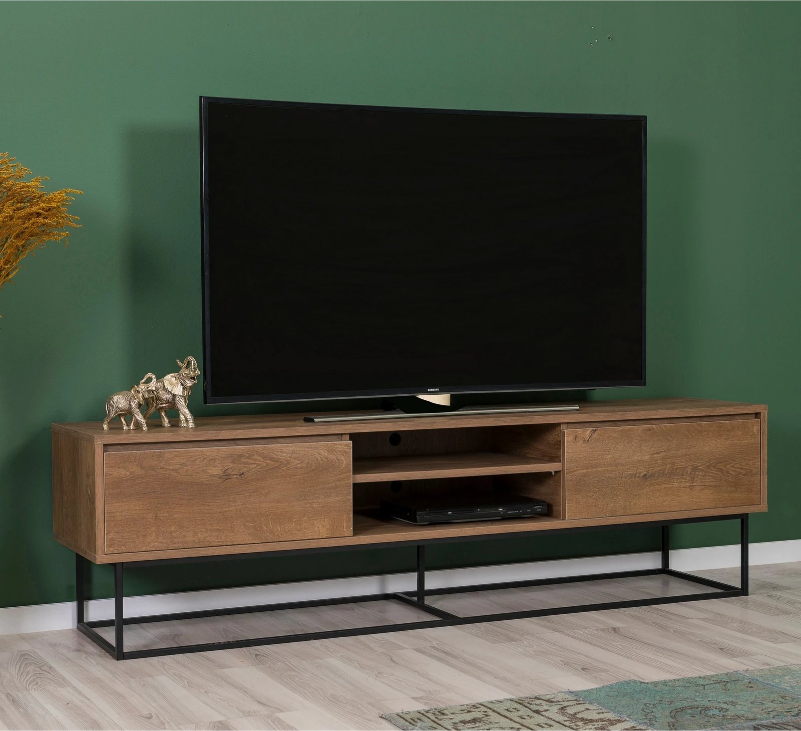 Set mobiljesh për dhomë dite Skye Decor, Laxus Takım 7, ngjyrë arrë dhe e zezë