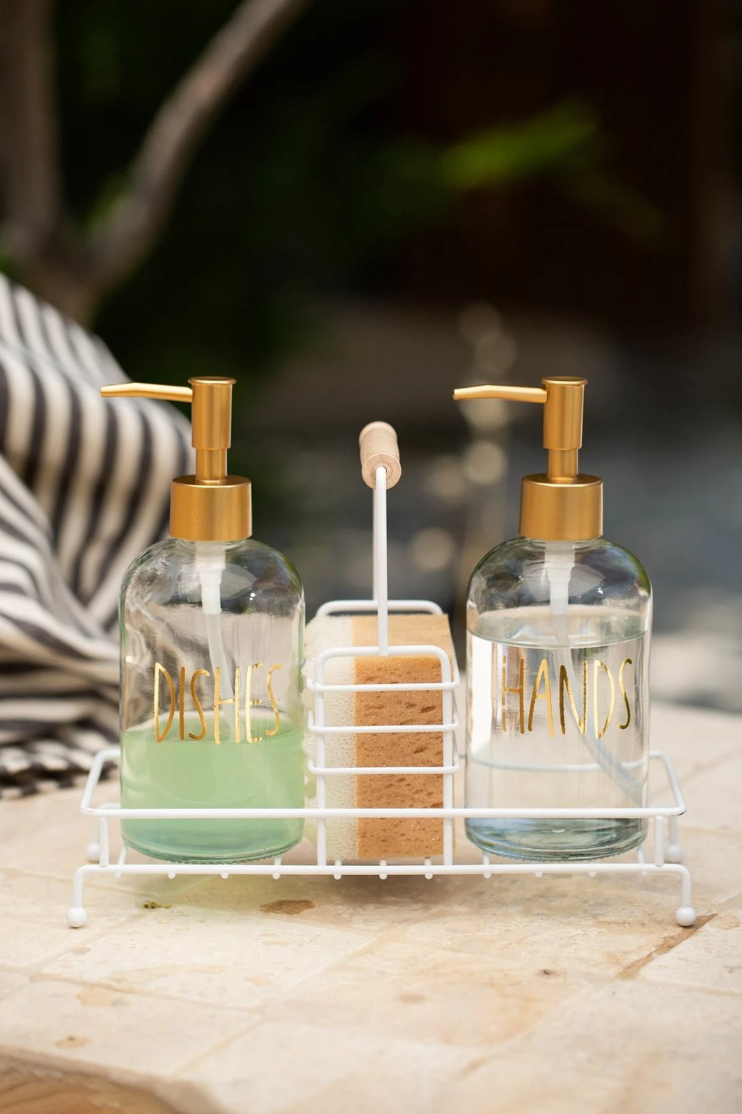 Set dozatorësh sapuni prej qelqi, 3 pjesë, Hermia Concept, Pure