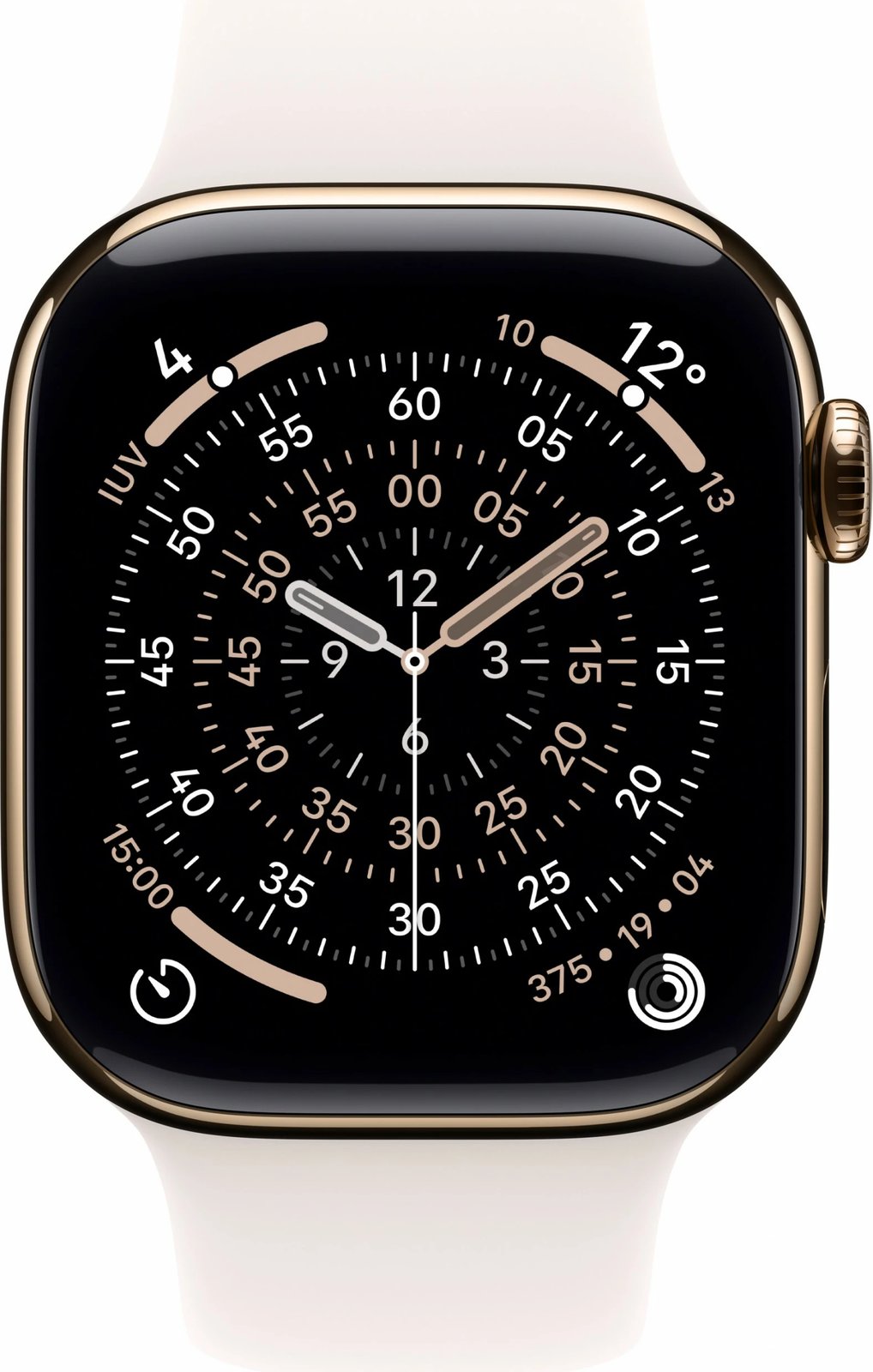 Smartwatch Apple Watch S11 Titan Gold Cellular 42mm, LTE, rrip sportiv rozë M/L