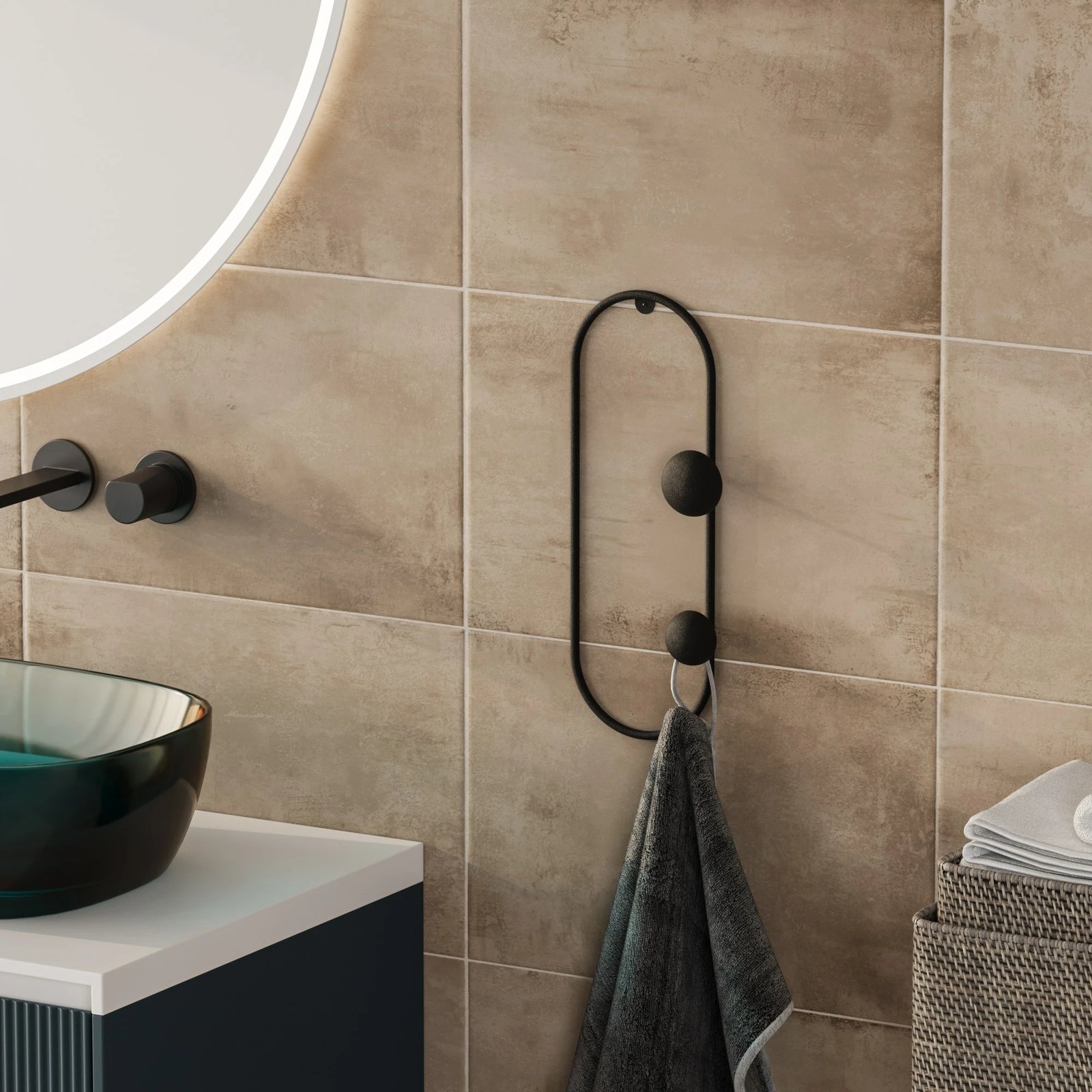 Varëse muri metalike, ngjyrë e zezë, Wallity, Cricket