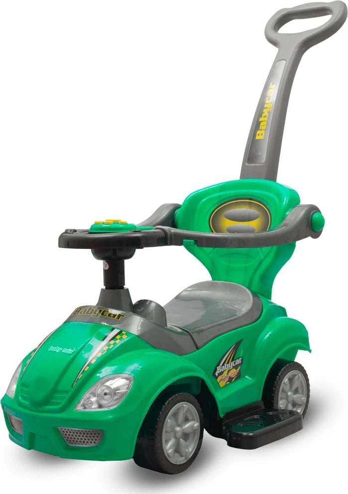 ride-on 3n1, Baby Mix, Mega Car, me dorezë drejtuese, panele muzikore me borí, mbrojtëse anësore dhe hapësirë poshtë ulëses, 12-36 muaj, jeshile