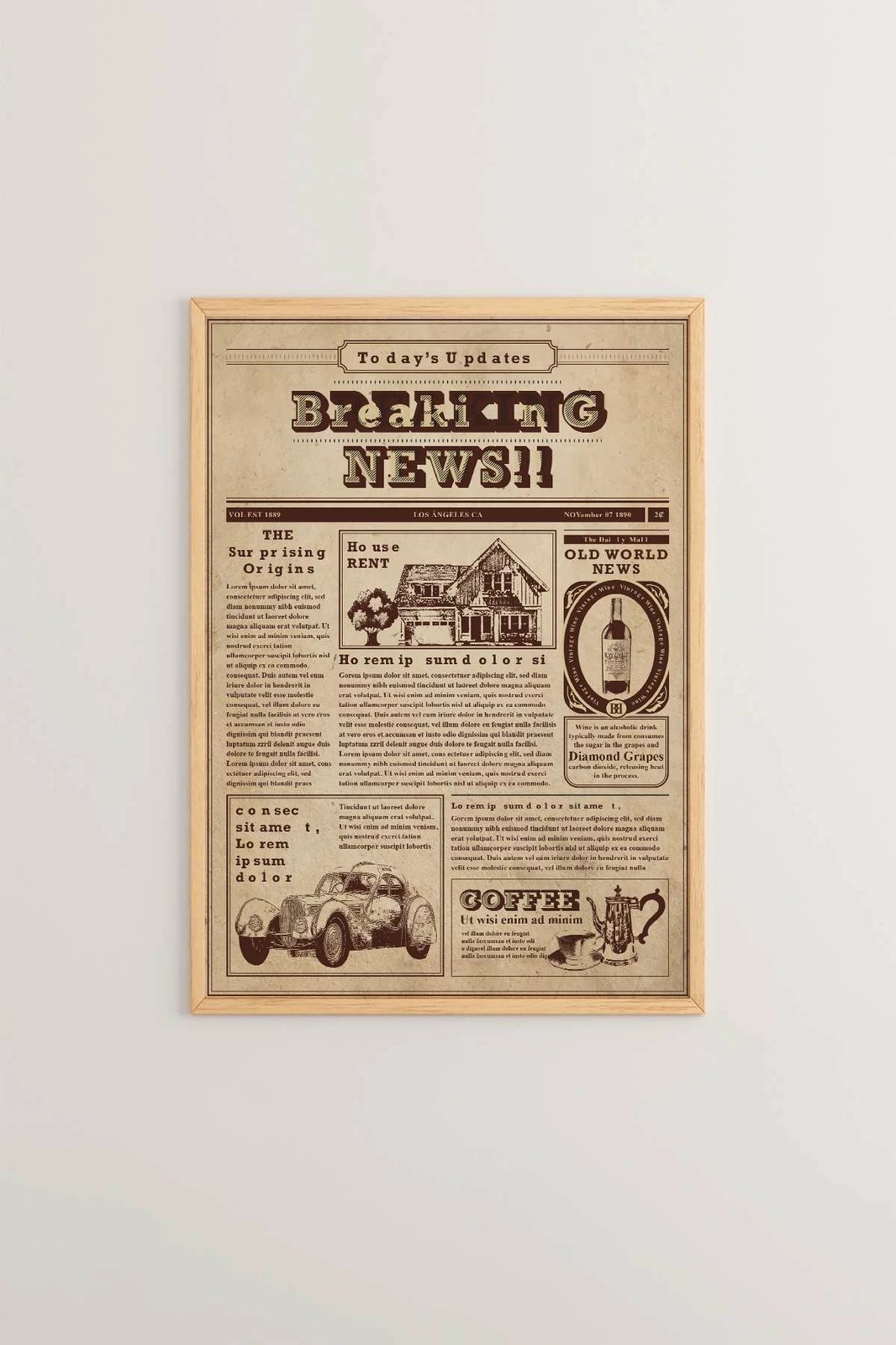 Pikturë dekorative me kornizë, Wallity, shumëngjyrëshe, NWSPPRMDL6