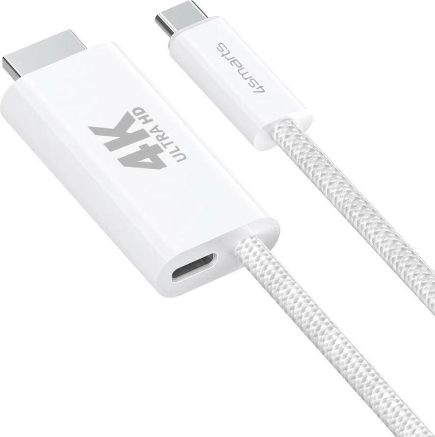 Kabllo USB-C në HDMI 4smarts 540957, 2 m, e bardhë