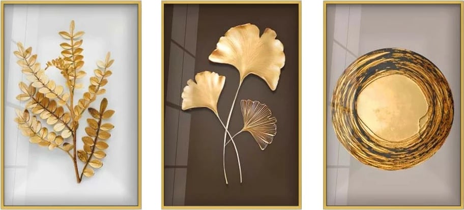 Pikturë dekorative prej xhami të temperuar, Wallity, Huhu386, 60x90cm, 3 pjesë