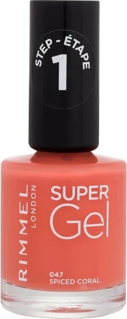 Llak për thonj Rimmel London Super Gel STEP1 047 Spiced Coral për femra, 12ml