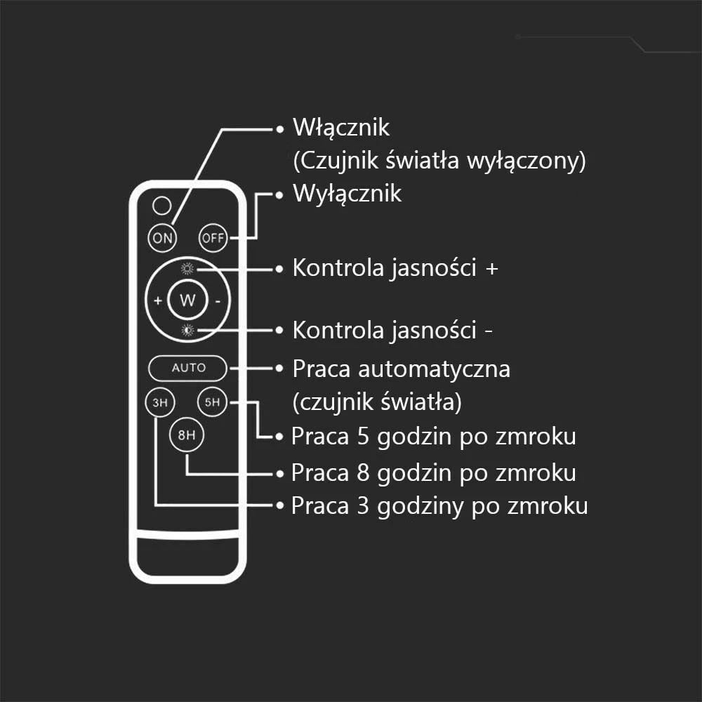 Projektor LED solar V-TAC 10W, me telekomandë, IP65, i zi