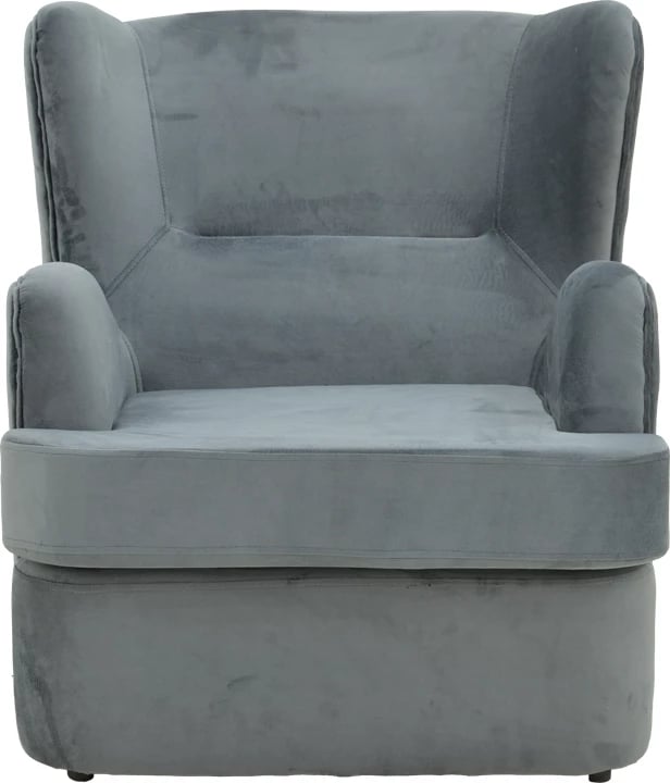 Fotel Regalo, kadife, ngjyrë antracit, 75x88x85cm