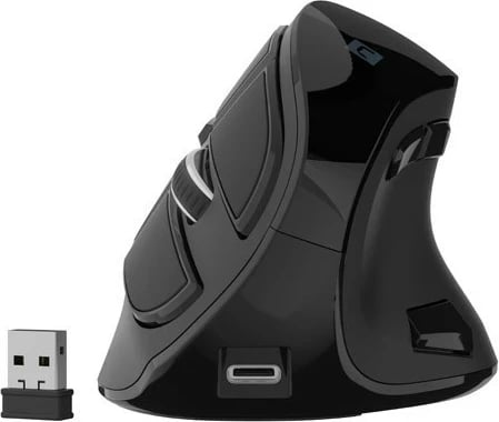 Maus vertikal Natec Euphonie Pro, wireless, 4000 DPI, 9 butona, e zezë