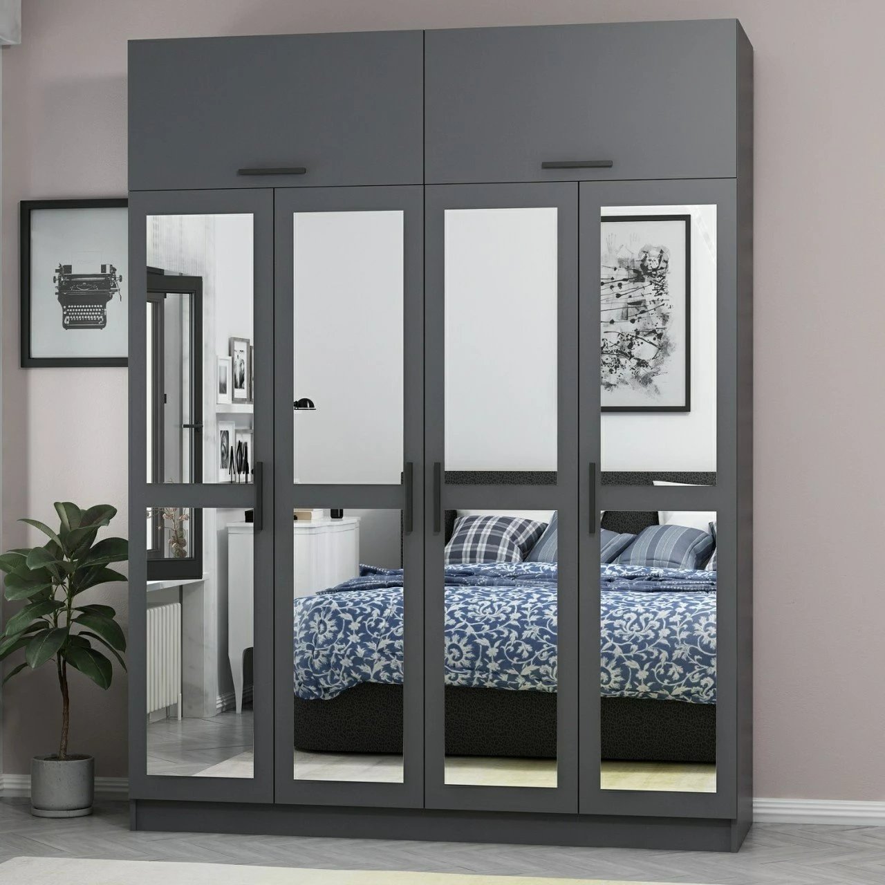 Dollap Skye Decor, ngjyrë antracit, 180x235x52cm