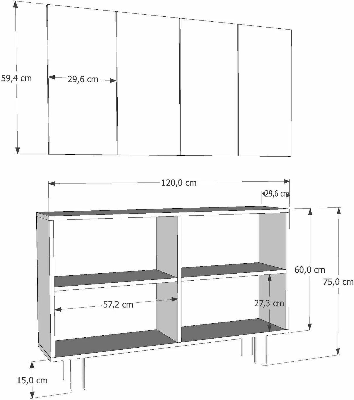 Konsol Skye Decor, Fraud Bohem KM120, e bardhë, lisi sapphire
