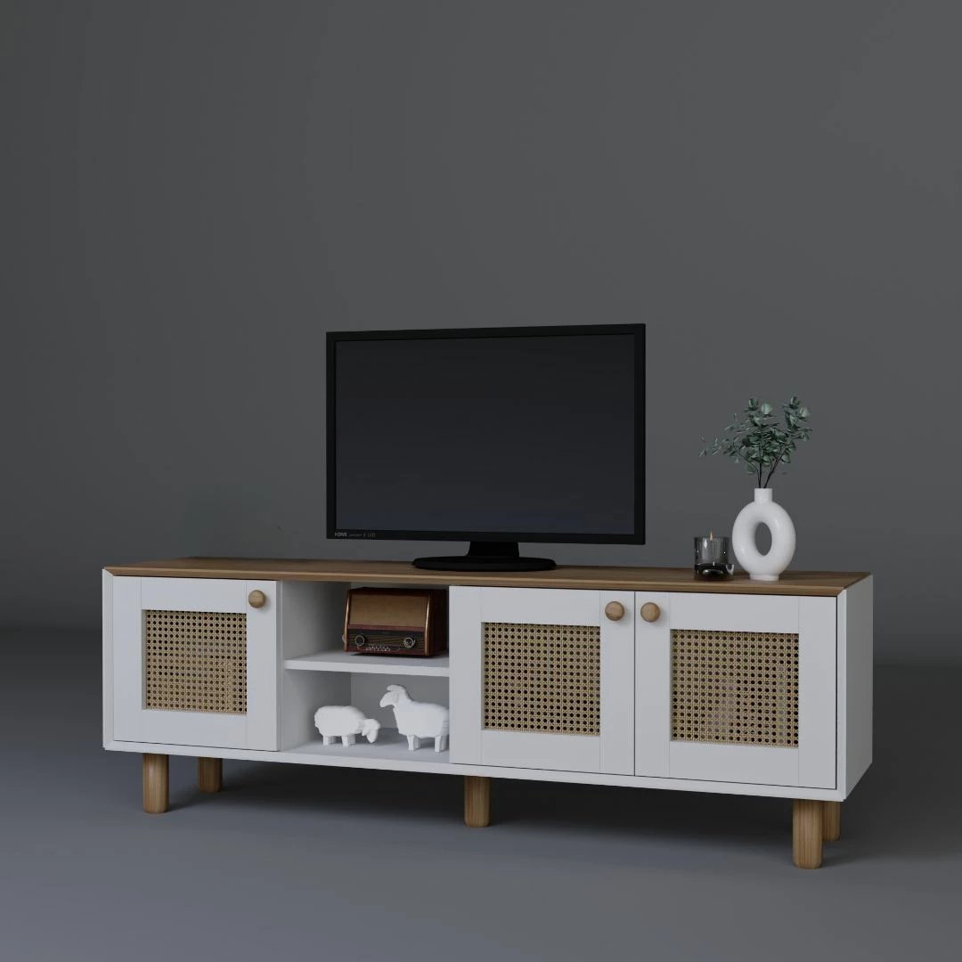 Komodë TV Skye Decor, stil bohemian, ngjyrë lisi Garden, 1600-143