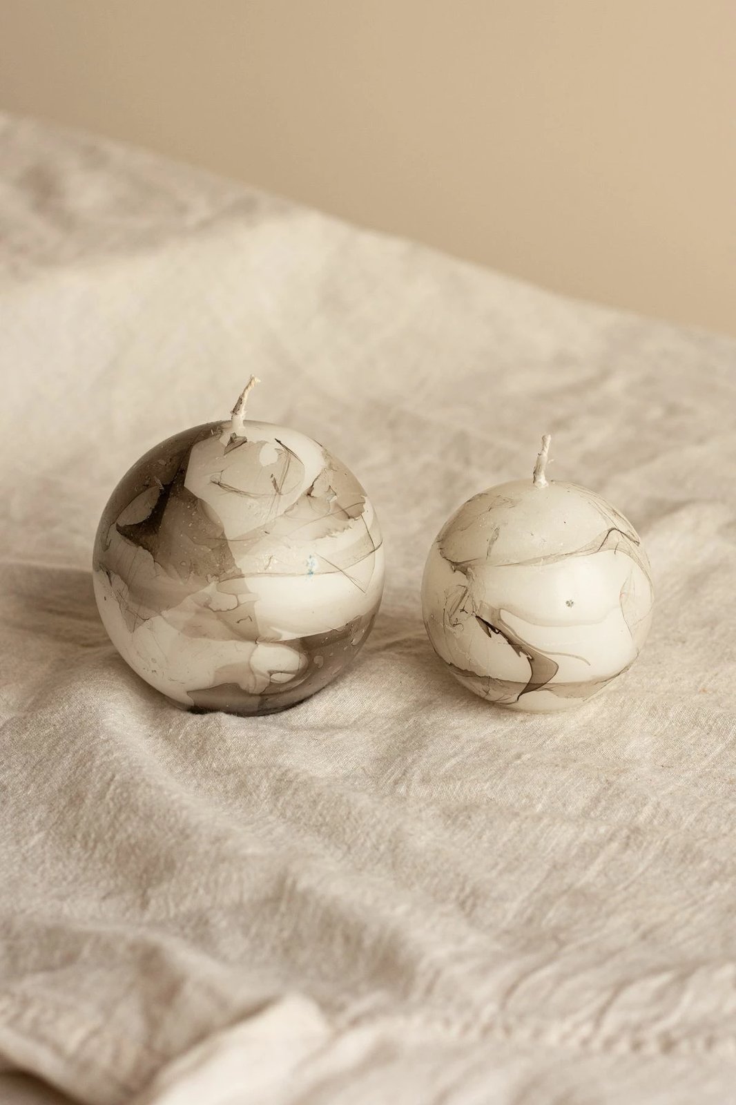 Set qirinjsh dekorativ, dizajn mermeri, ngjyrë e zezë, 2 copë