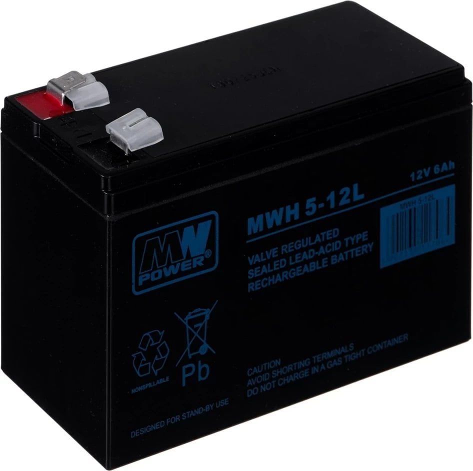 Bateri MPL POWER ELEKTRO MWH 5-12L, 12 V, 6 Ah, E zezë
