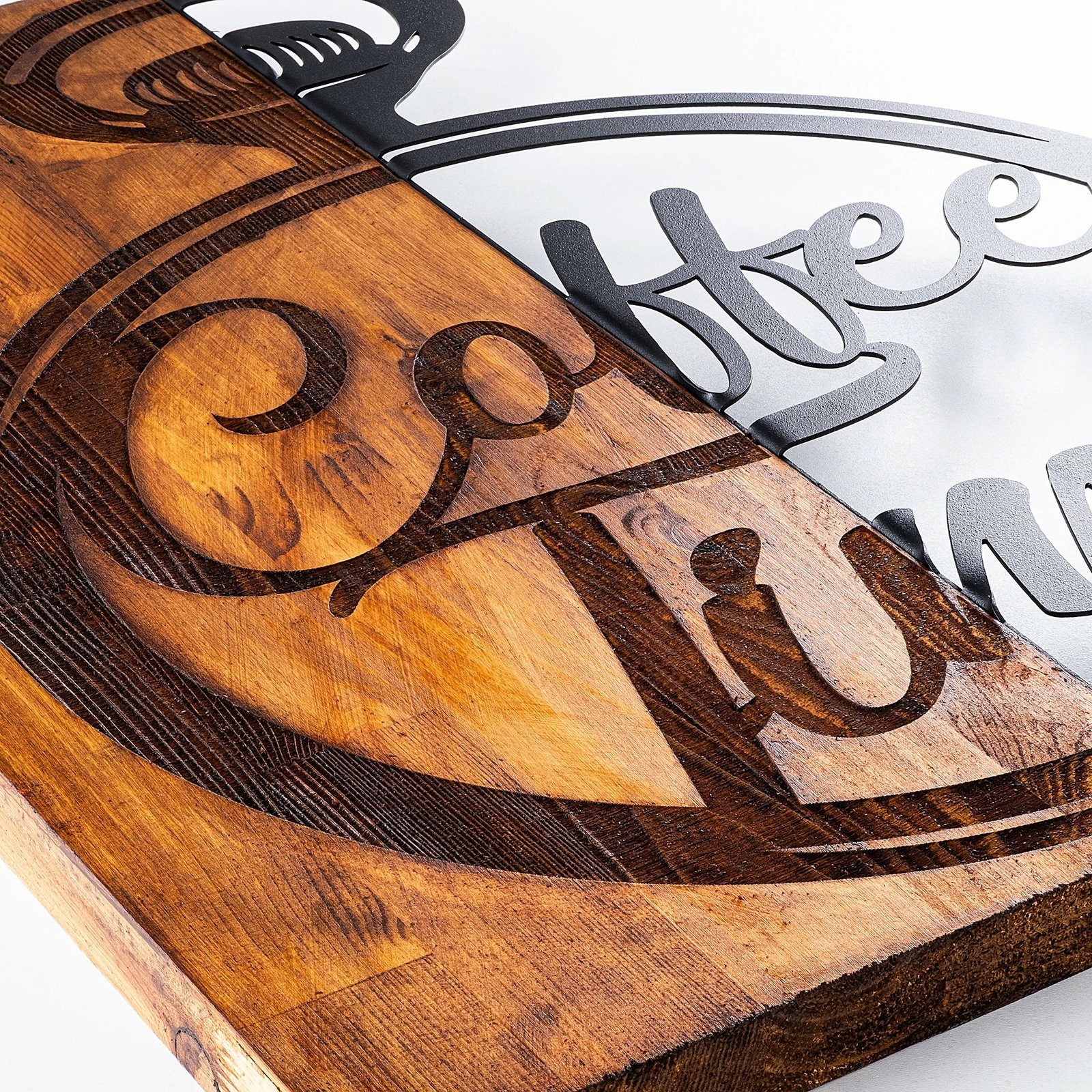 Aksesor dekorativ muri prej druri, Wallity, ngjyrë arre dhe e zezë, 47x58cm