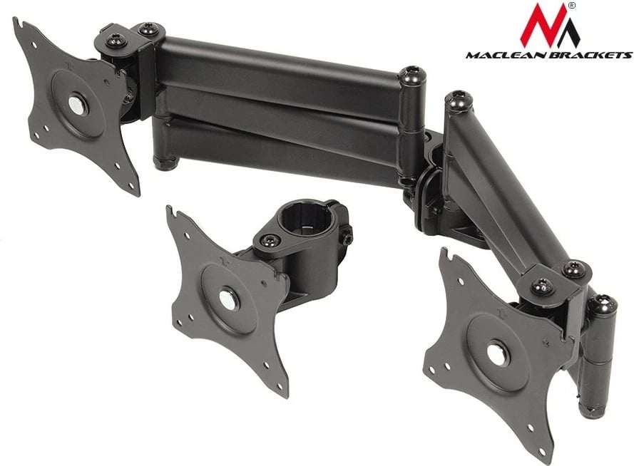 Mbajtës tavoline për 3 monitorë Maclean MC-691, 13"-27", ngjyrë e zezë