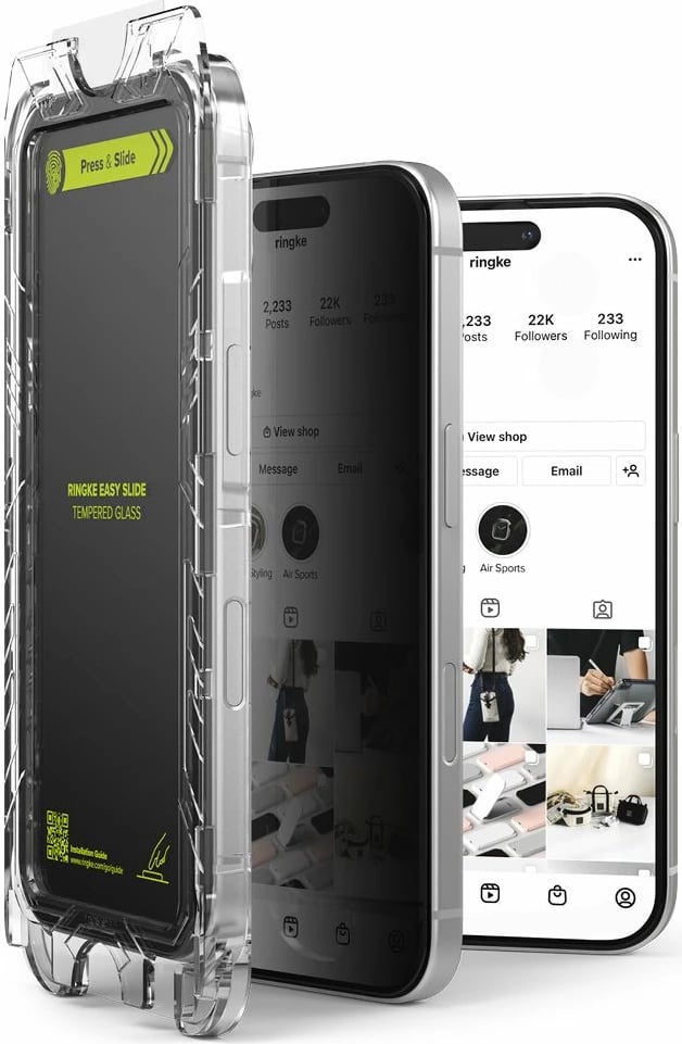 Xham mbrojtës privatësie Ringke Easy Slide për iPhone 16 Pro, 2 copë