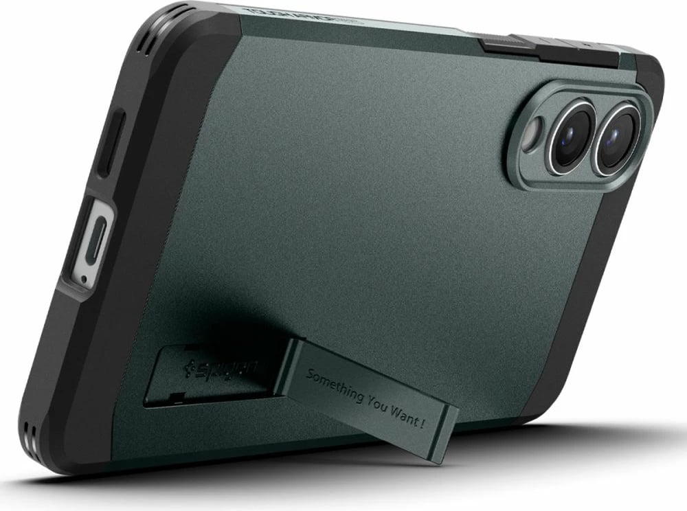 Mbështjellës Spigen Tough Armor MagSafe për Samsung Galaxy S25 Edge, Jeshil/Ezezë