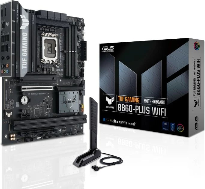 Pllakë amë Asus TUF GAMING B860-PLUS WIFI, LGA1851, DDR5, ATX, me WiFi, e zezë