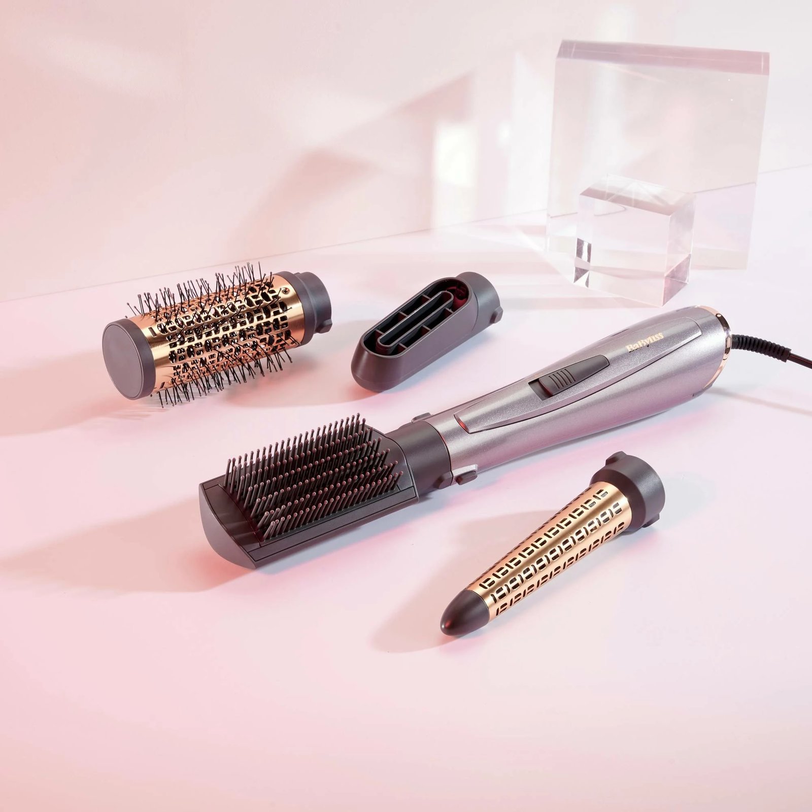 Furçë flokësh me ajër të nxehtë 4-në-1 BaByliss AS136E 1000W, me jone