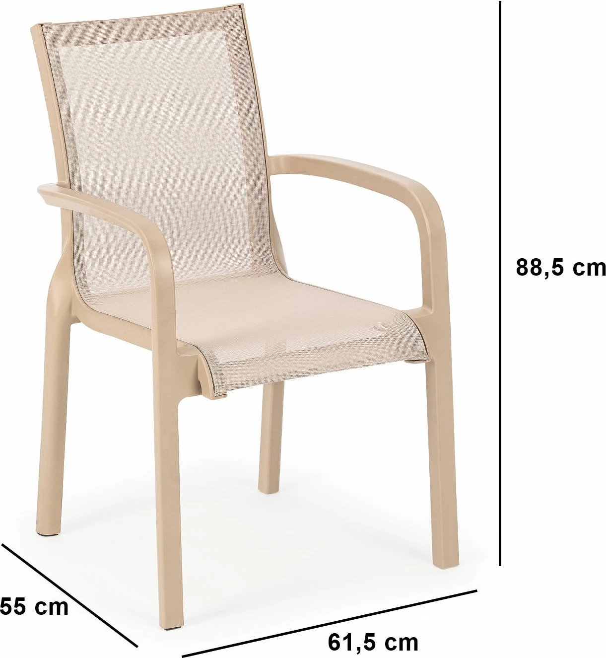 Karrige kopshti Skye Decor, rrjetë, ngjyrë bezhë shkretëtire