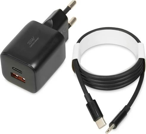 Karikues muri iBOX C42B, 33W, 2 porta (USB-C & USB-A), me kabllo USB-C, Zi