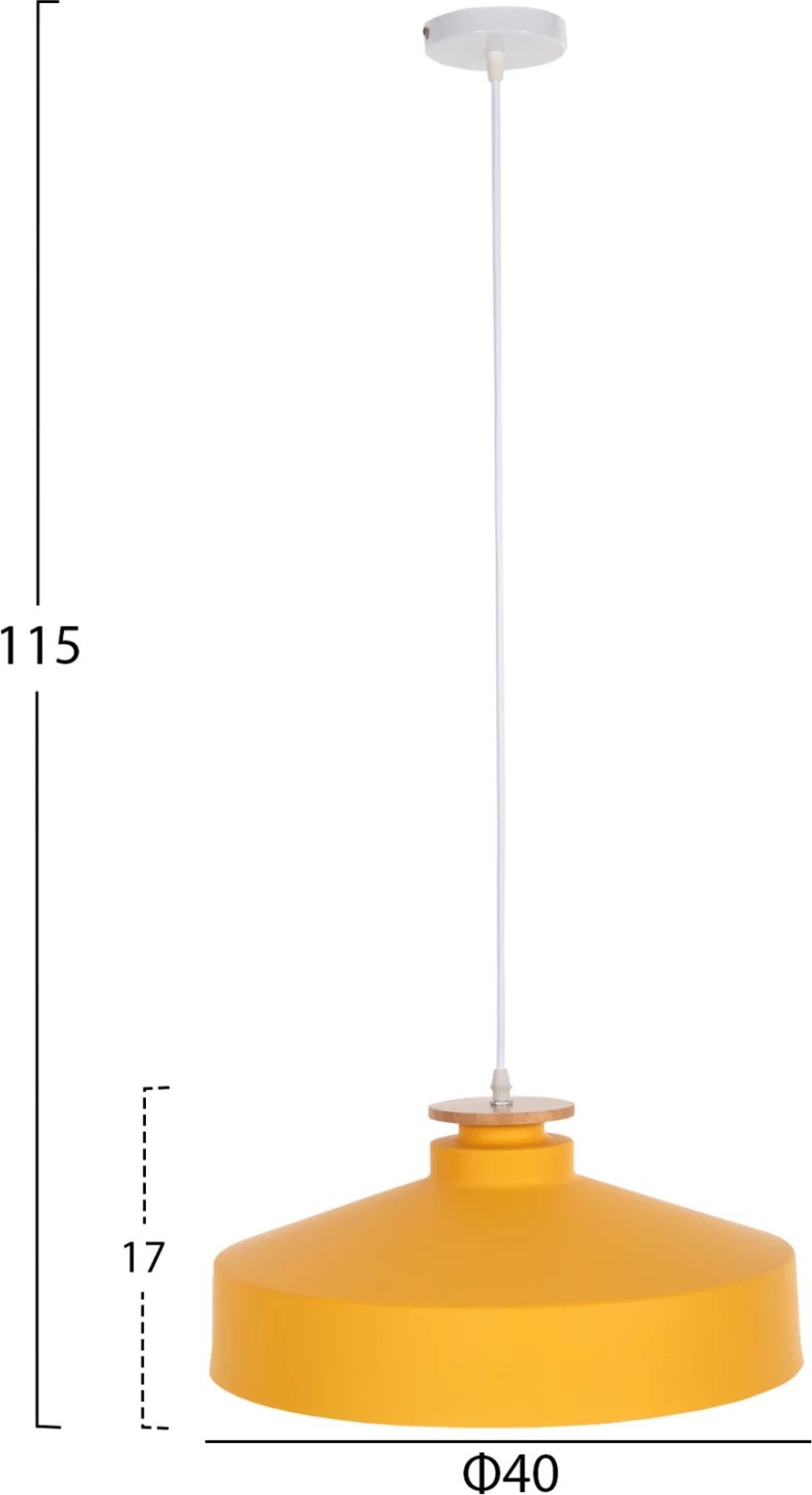 Llambë varëse tavani FH4159.04 metalike e verdhë Φ40x116Hcm Llambë varëse tavani FH4159.04 metalike e verdhë Φ40x116Hcm