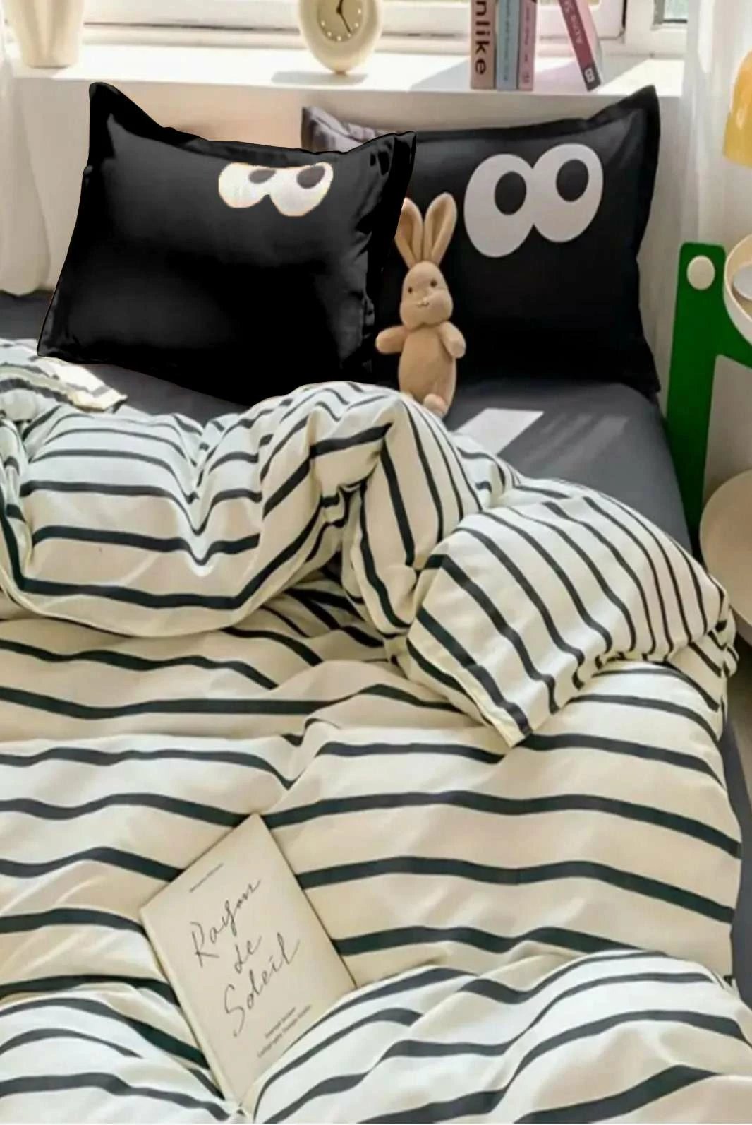 Set mbulesë për jorgan king size, Funny, ngjyrë e zezë