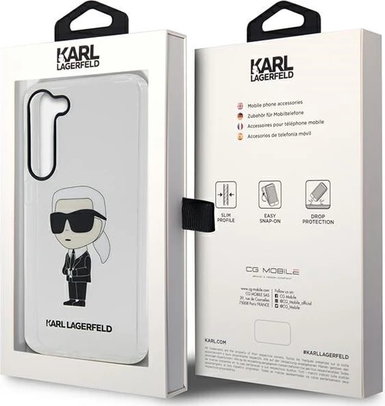 Mbështjellës Karl Lagerfeld Ikonik Karl për Samsung Galaxy S23+ S916, transparent
