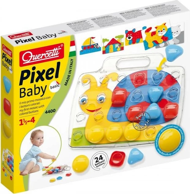 Set mozaiku për fëmijë Quercetti Pixel Mosaic Baby Basic 24 elemente, shumëngjyrëshe