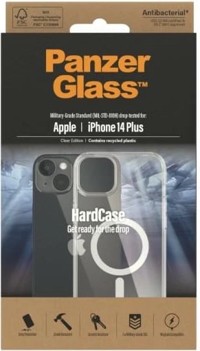 Mbështjellës PanzerGlass HardCase me MagSafe për iPhone 14 Plus / 15 Plus, Transparent