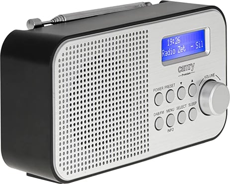 Radio portativ, Adler, CR 1179, DAB/DAB+/FM, ekran LCD, memorie 20 stacione, alarm, bateri 2000mAh, argjendtë/zezë