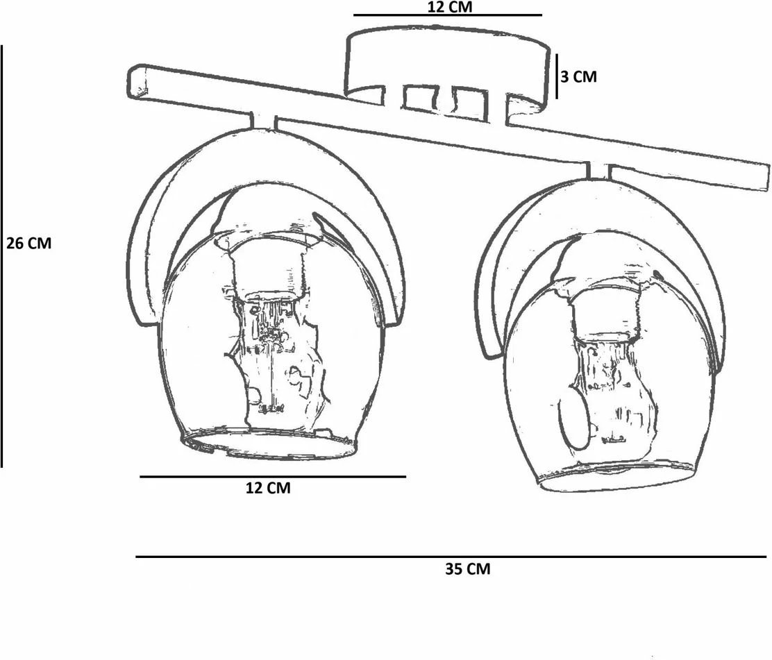 Llambë tavani Opviq, 9003-5, metal dhe dru, ngjyrë mjaltë, arre, e zezë