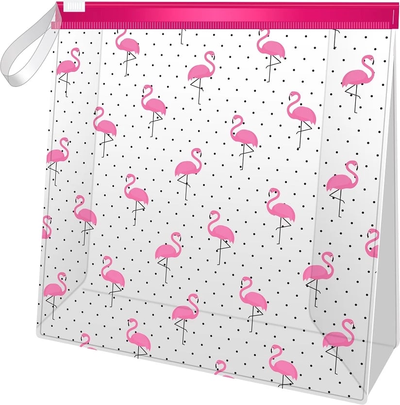 Çantë kozmetike KillyS Transparent Flamingo për femra, Flaming Print