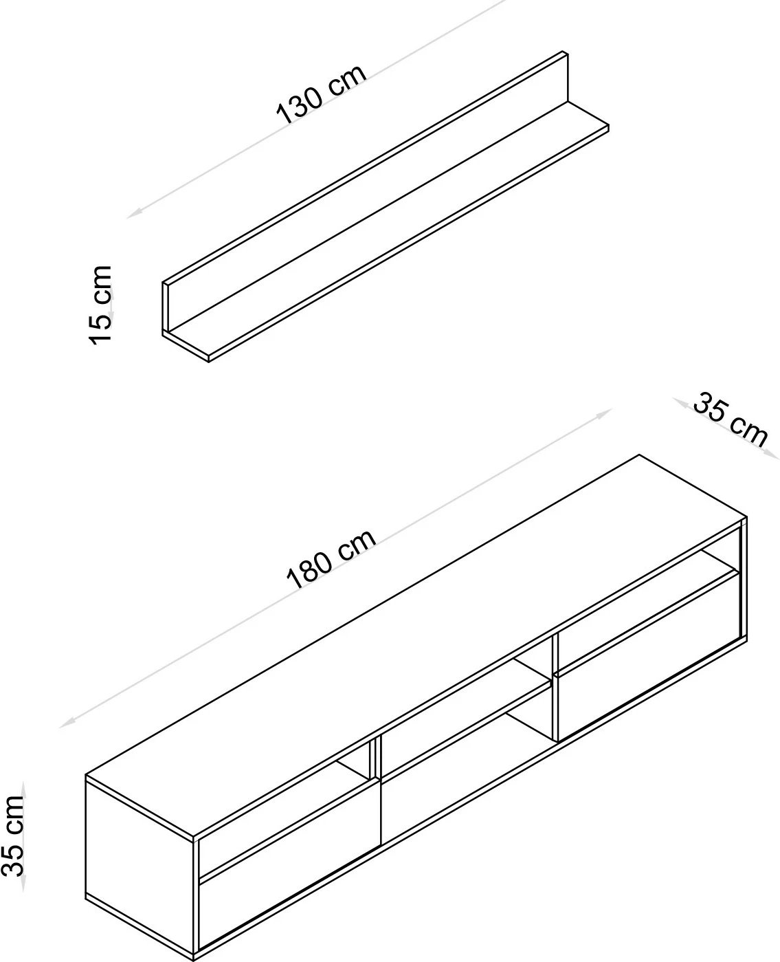 Njësi TV Hanah Home, Zenith, ngjyrë lisi Sapphire Oak