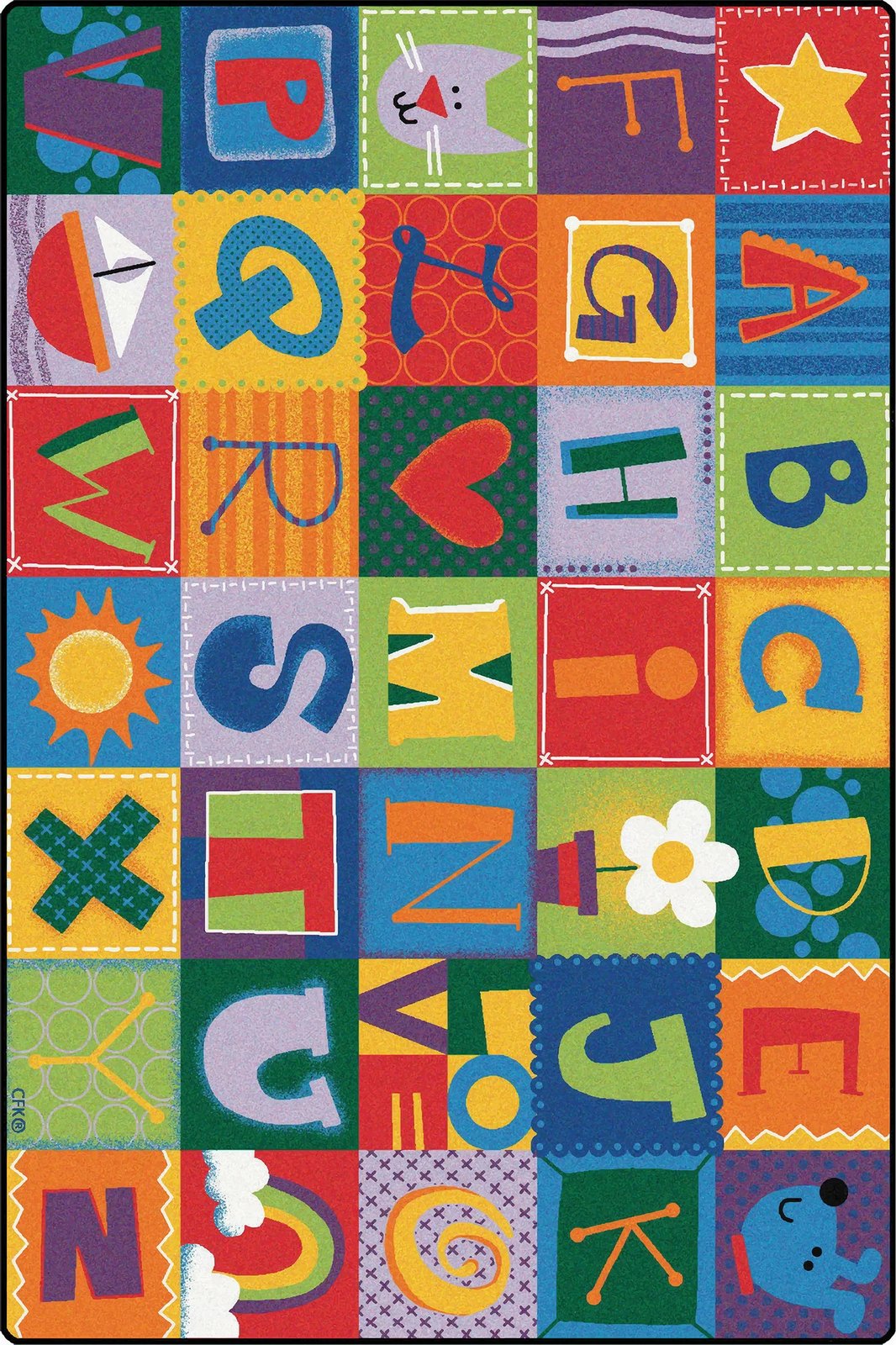 Qilim shumëngjyrësh për fëmijë, alfabet, Conceptum Hypnose, WOOKECE113, 50x80cm