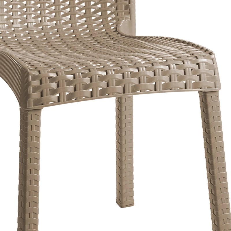 Set tavolinë me karrige për terasë, Icon-Confident, 5 copë, PP, ngjyrë kapuçino