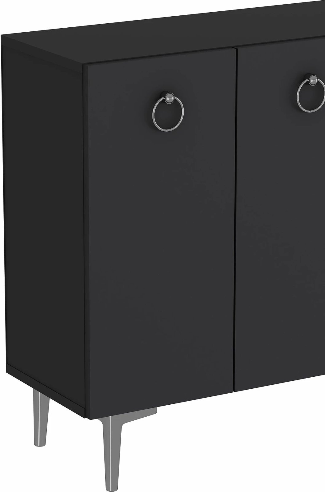 Konsol Skye Decor, ngjyrë antracit, argjend