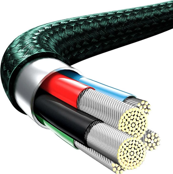 Kabllo 3-në-1 Baseus Rapid Series CAMLT-SC06, 1.5m, e gjelbër Kabllo 3-në-1 Baseus Rapid Series CAMLT-SC06, 1.5m, e gjelbër