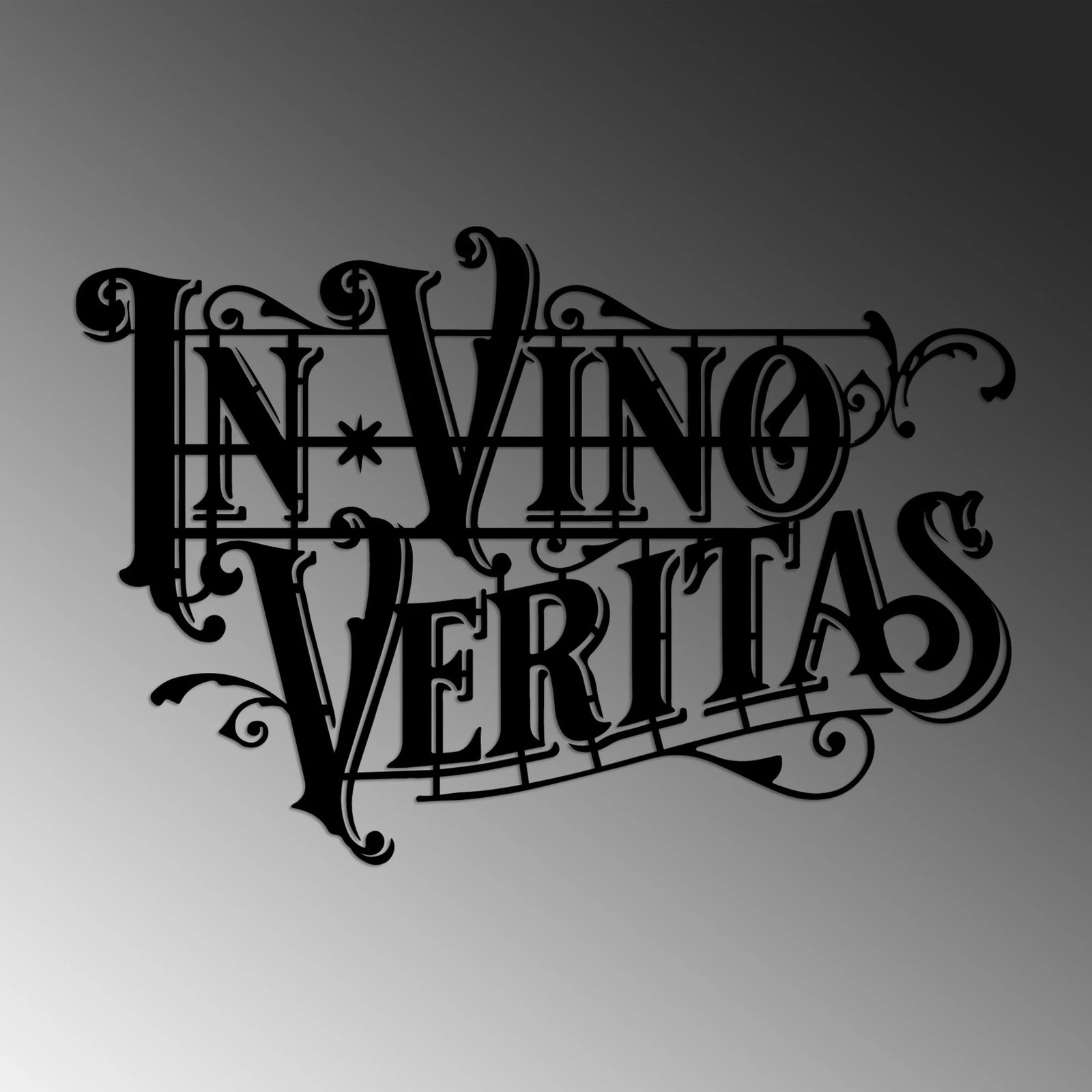 Aksesor dekorativ metalik për mur, Wallity Veritas 2, ngjyrë e zezë, 60x41cm