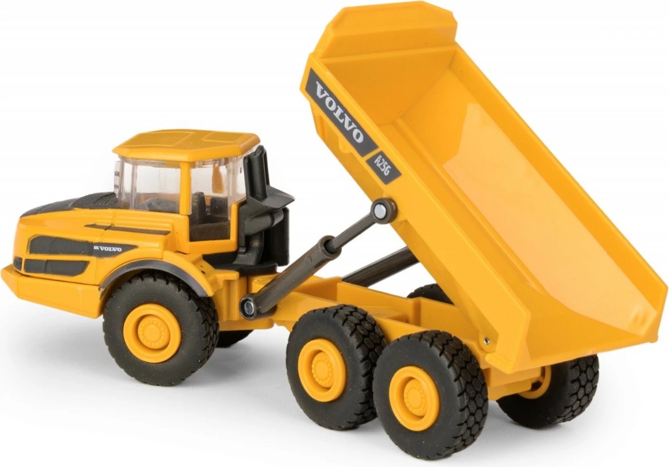 Kamion lodër Daffi Volvo Mini A25G, metal dhe plastikë, për djem, e verdhë