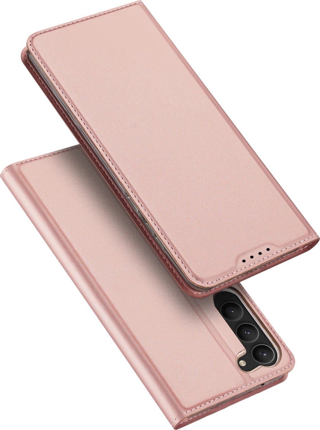 Mbështjellës Dux Ducis Skin Pro për Samsung Galaxy S23+, me xhep kartelash, funksion standi, rozë