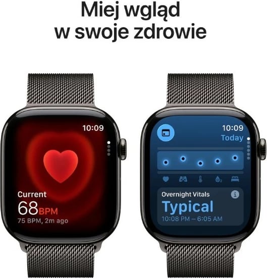 Smartwatch, Apple, Watch Series 11 GPS + Cellular MFD34MP/A, 46 mm, 64 GB, ekran OLED LTPO Retina, trup titaniumi, byzylyk Milanez S/M, ngjyrë Slate